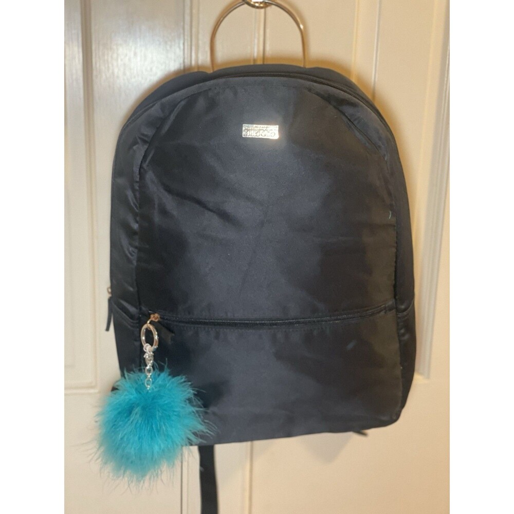 Title: Carolina Herrera Good Girl Black Satin Backpack Gold Hardware GWP 15"x11"